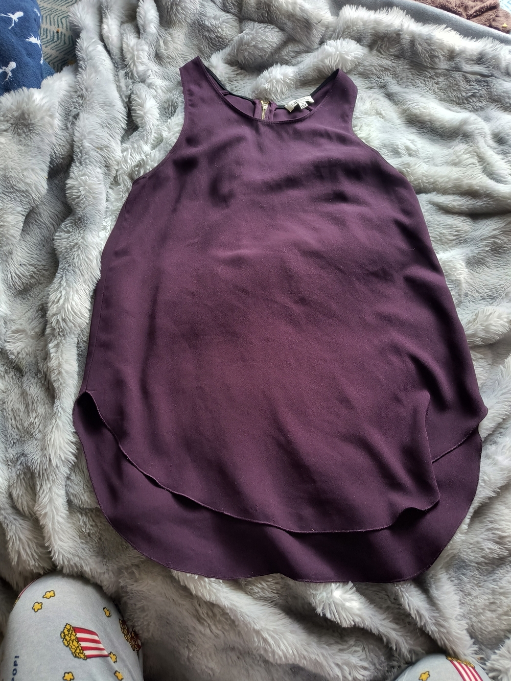 Wilfred Deep Plum Zip-Back Sleeveless Top